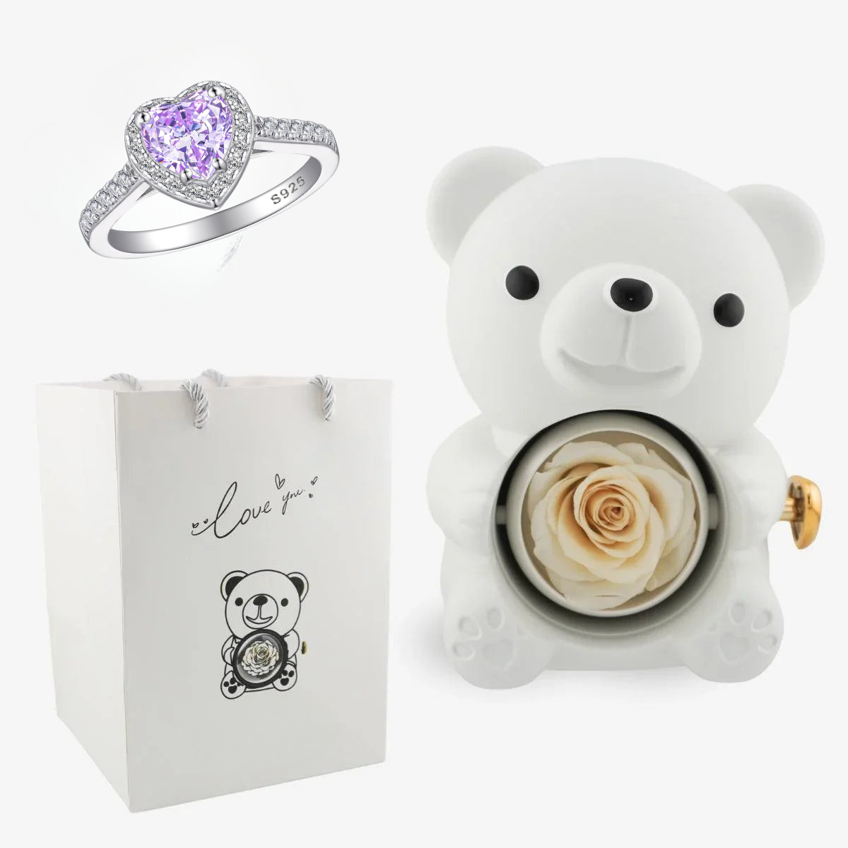 Zestaw z Misiem Lovetique/ Pierścień Obietnicy